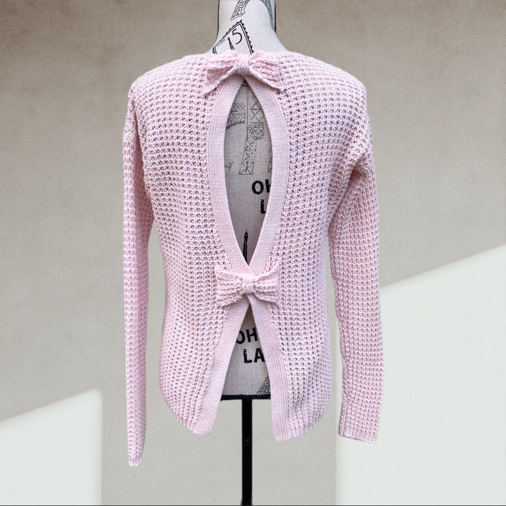 🍋 Pink double bow sweater XS-SMALL